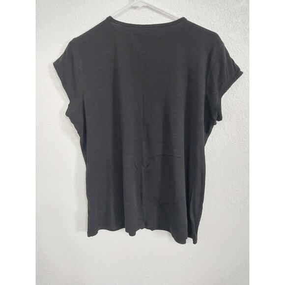 Ruff Hewn Womens Size XL Black Short Sleeve Tshirt Blouse Top - Picture 2 of 4